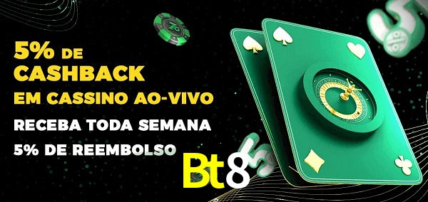 Promoções do cassino ao Vivo Bt8